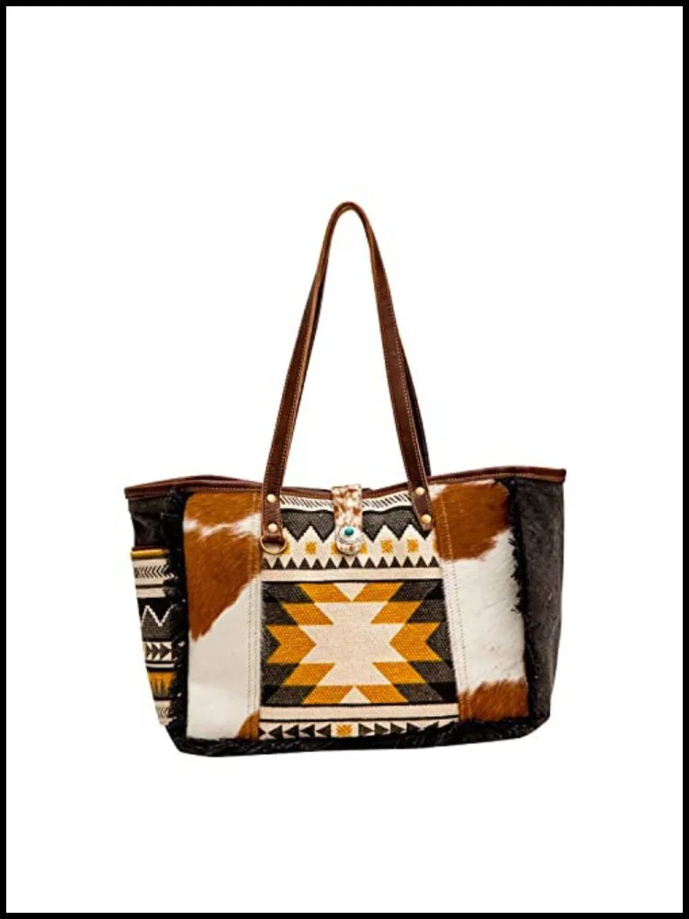 Canvas & Upcycled Leather Shoulder Weekender Tote Bag